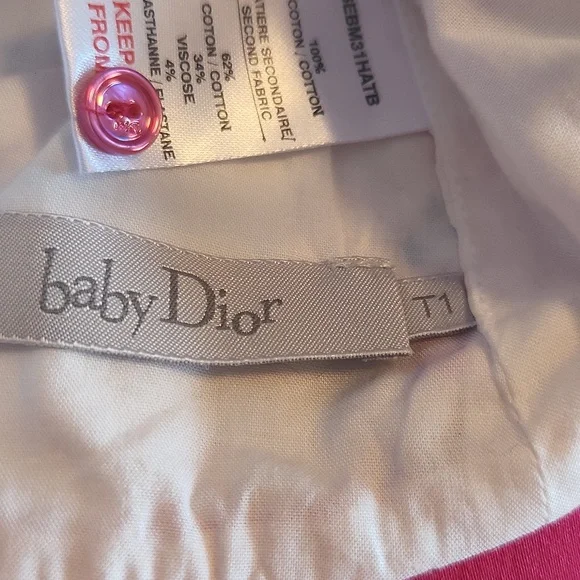 DIOR girls Floral Baby Beach Hat Size 1T 100% Cotton - Picture 4 of 9